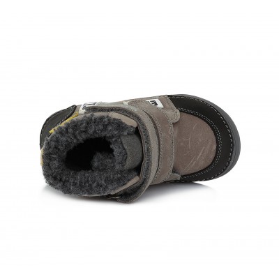 D.D. step chlapčenská detská celokožená zimná obuv W071-357A Grey